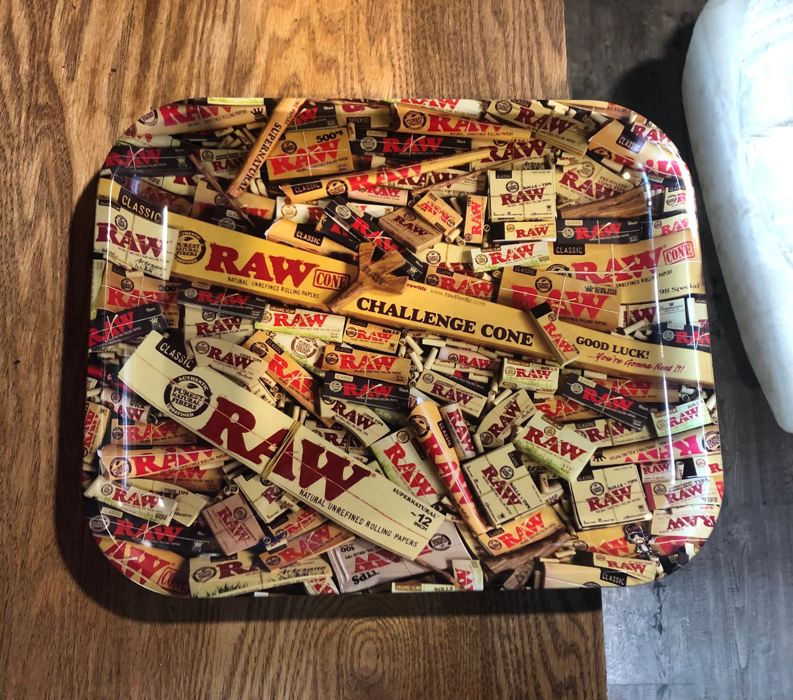 Metal Rolling Tray - Large- 13 x 11 Mew Cool Art- Unique Rolling Trays
